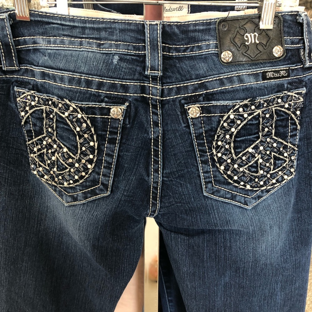 Miss Me Jeans peace sign pocket